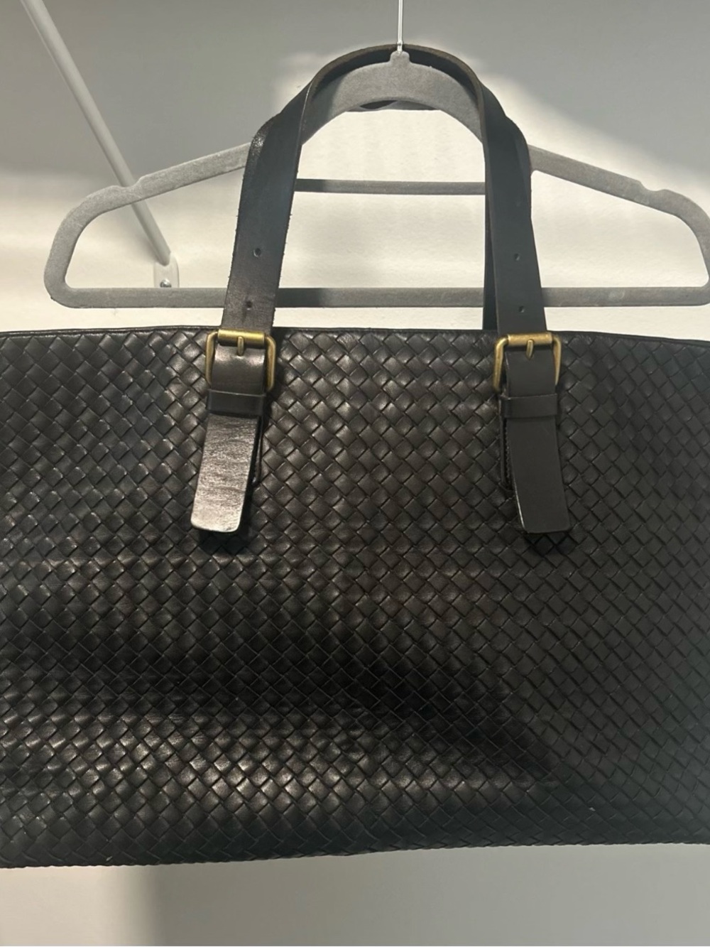 BOTTEGA VENETA Large Napa Tote Bag Intrecciato Leather Used